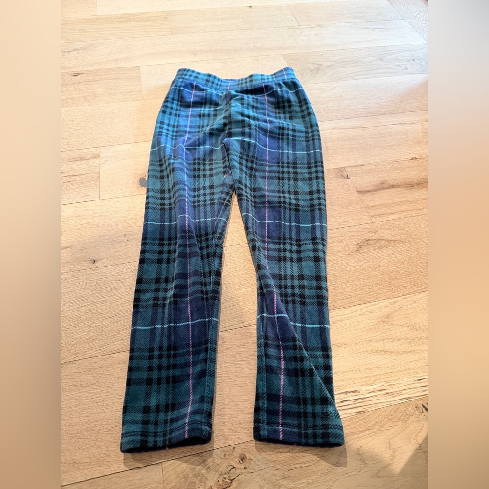 Vineyard Vines Kids Plaid Leggings in Blue and Black